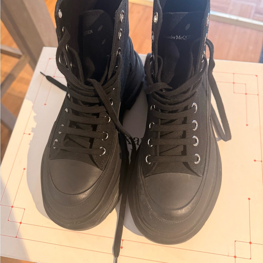 Alexander McQueen Black Lace-Up High-Tops